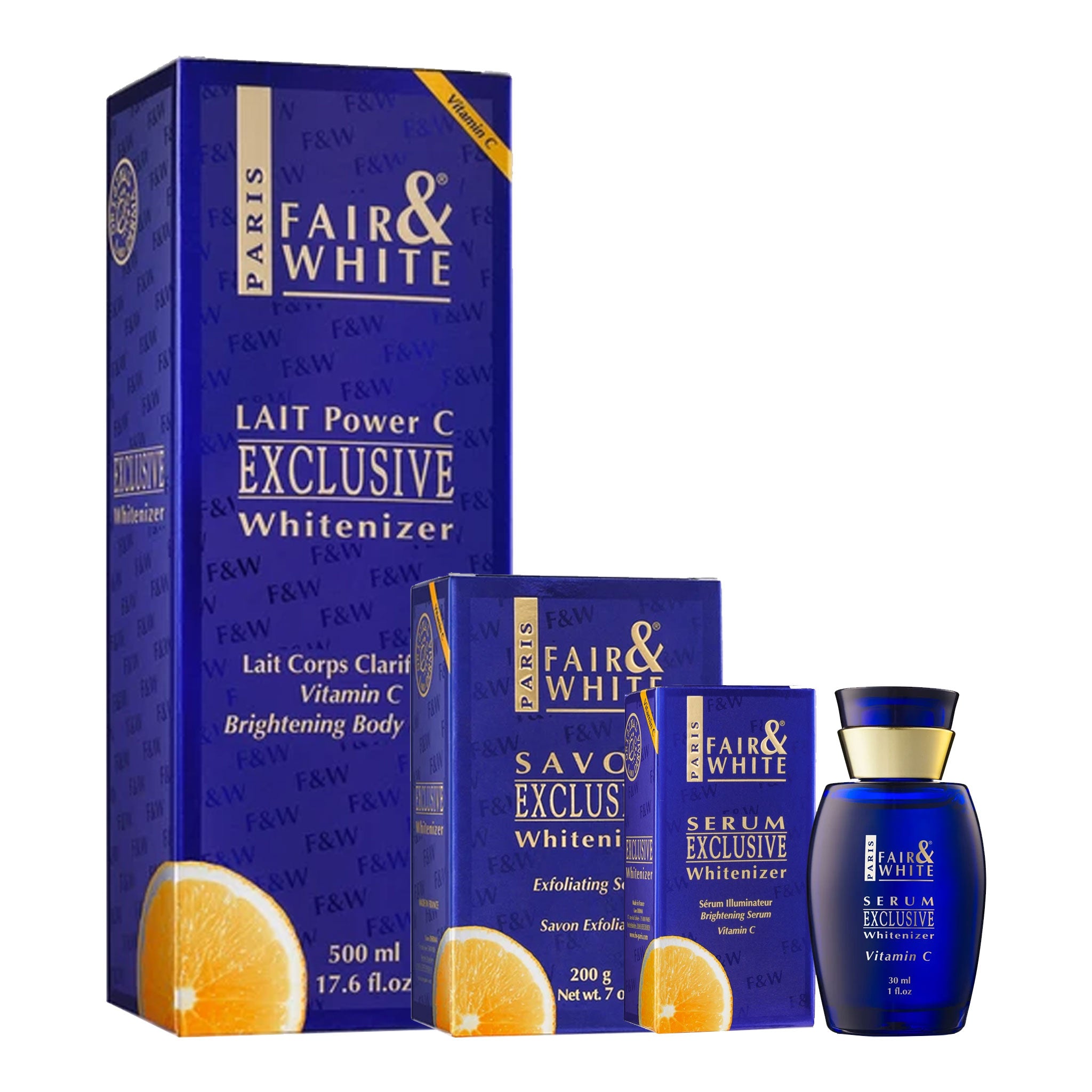 FAIR AND WHITE EXCLUSIVE WITH VITAMIN "C" 3pc Sets Coccibeauty