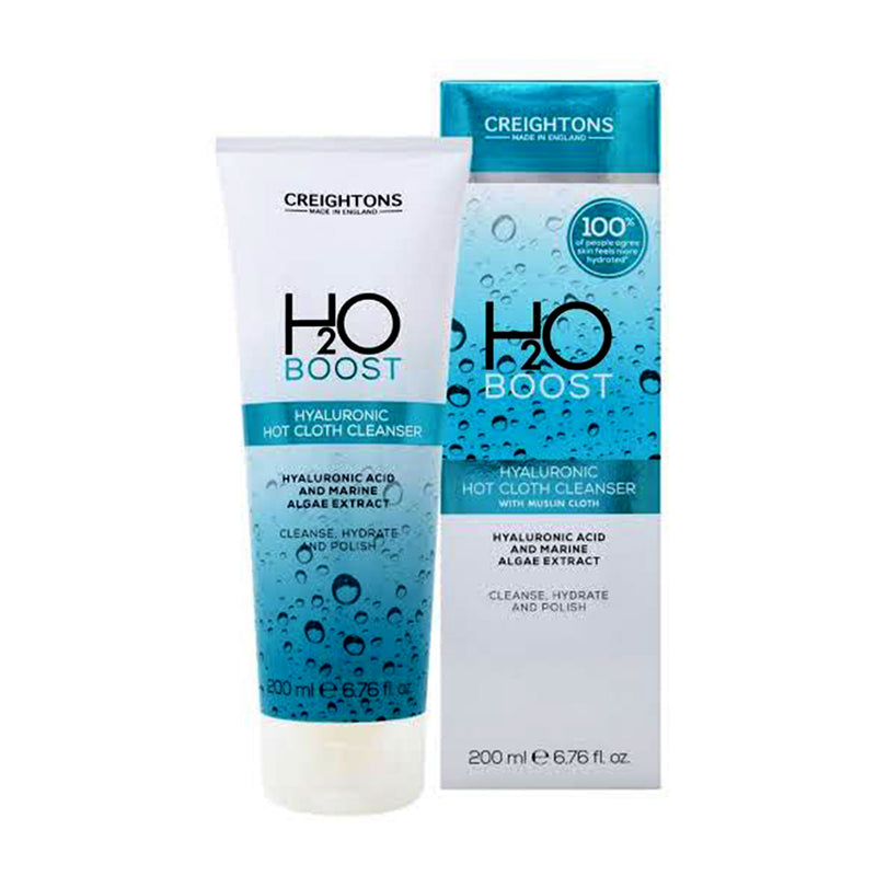 Creightons H2O Boost Hyaluronic Hot Cloth Cleanser With Muslin Cloth 200ml
