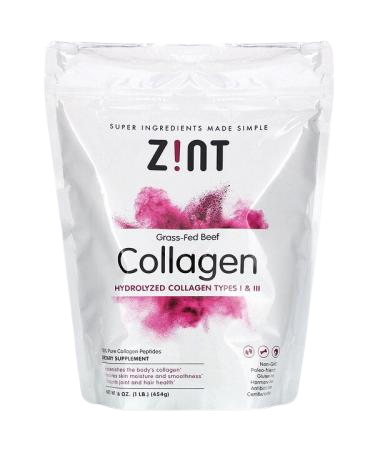 Zint Grass-Fed Beef Collagen Hydrolyzed Collagen Types I & III 16 oz (454 g)