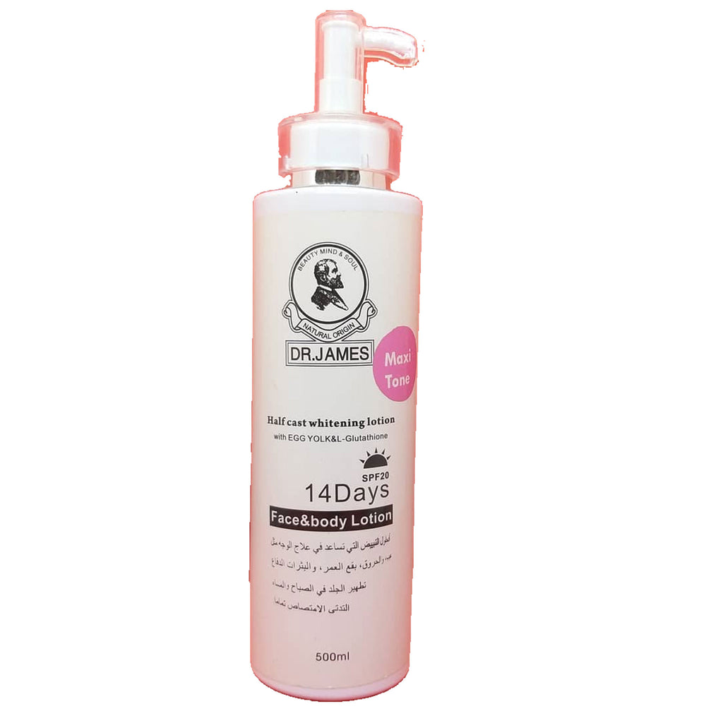 Dr James Half Cast Rapid Whitening Face & Body Lotion 500ml 14 Days 
