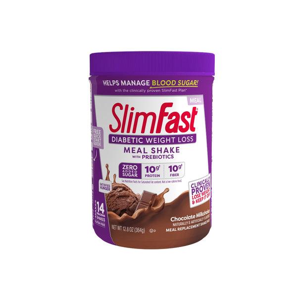 SlimFast Diabetic Chocolate Weight Loss Meal Shake With Prebiotics, 364g