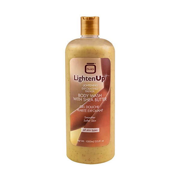 LightenUp Exfoliating Shower Gel 1000 ml with Shea Butter, Papaya