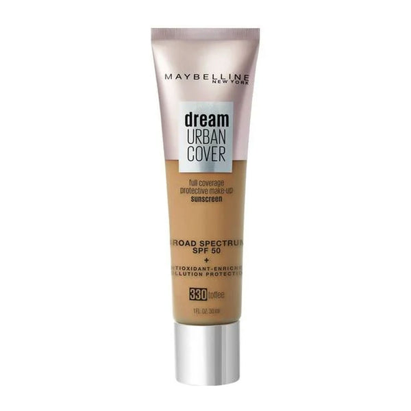 MAYBELLINE DREAM URBAN COVER FLAWLESS COVERAGE FOUNDATION MAKEUP, SPF 50