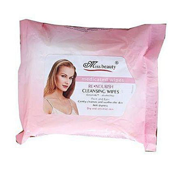 Miss Beauty Medicated Cleansing Wipes-Pink