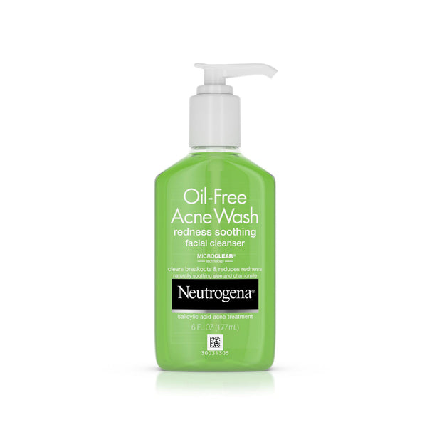 Oil-free acne wash redness soothing facial cleanser
