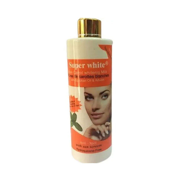 Super White Maximum Carrot Whitening Milk Lotion - Hydroquinone Free - 400ml