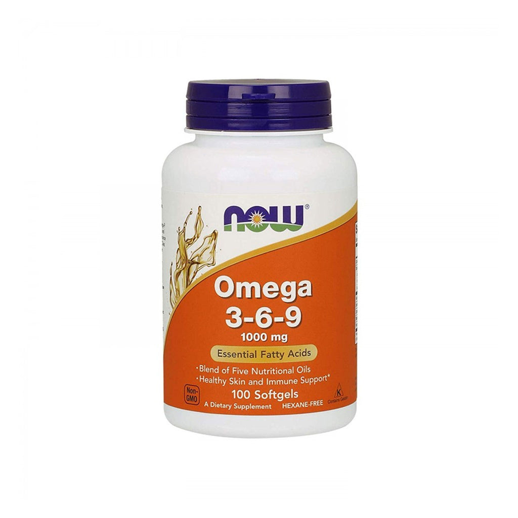 Now Omega 3-6-9 Healthy Skin And Immune Support 100 softgels