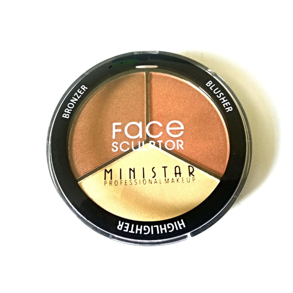 Ministar Professional Makeup Face Sculptor Contour Highlighter And Blusher Kit