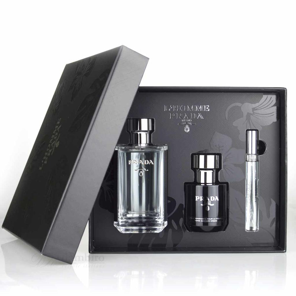 Prada L'Homme Gift Set Edt 100 ml + Edt 10 ml + Shower Cream100 ml