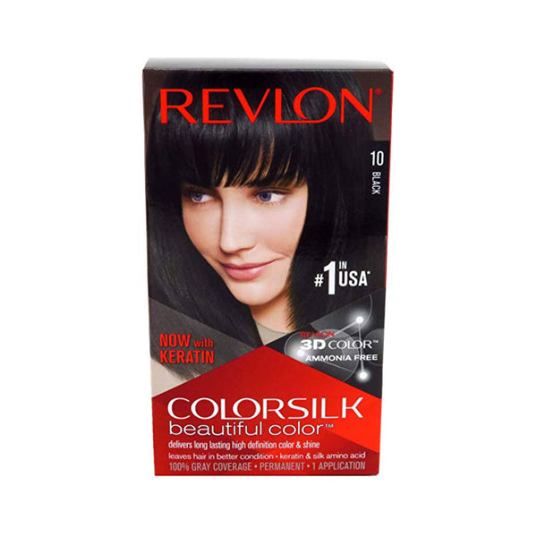 Revlon ColorSilk Beautiful Color Permanent Hair Color 10 Black