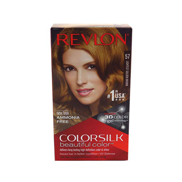 Revlon ColorSilk Beautiful Color Hair Color, 57 Lightest Golden Brown