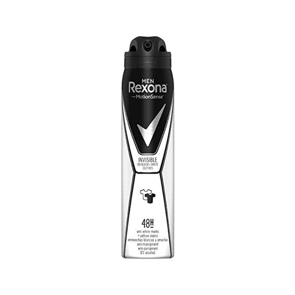 Rexona 1 Men Invisible Black + White Anti-Perspirant Deodorant Spray, 200Ml