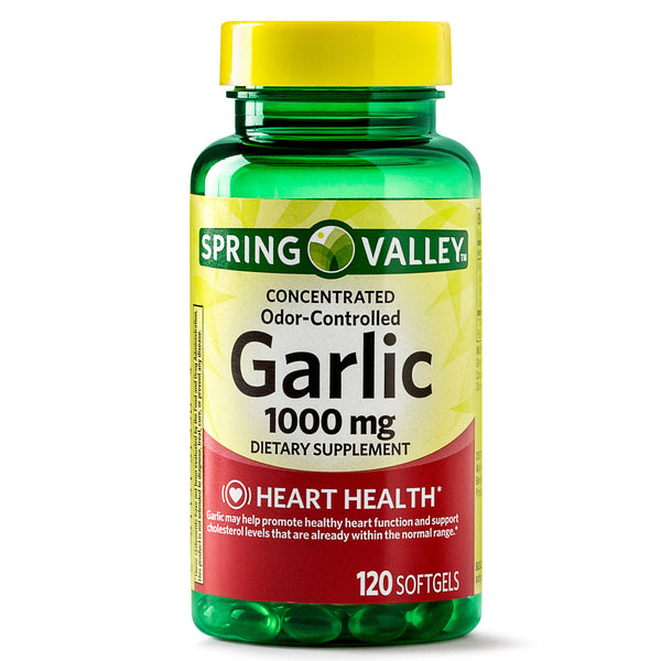 Spring valley Odorless Garlic Softgels, 1000mg, 100 Count