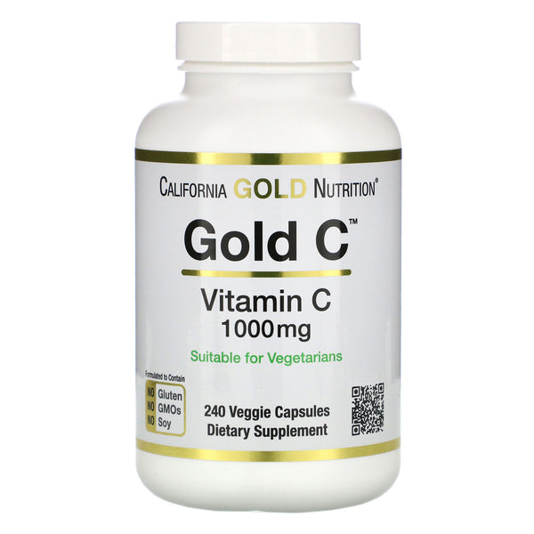 California Gold Nutrition, Gold C, Vitamin C, 1,000 mg, 240 Veggie Capsules