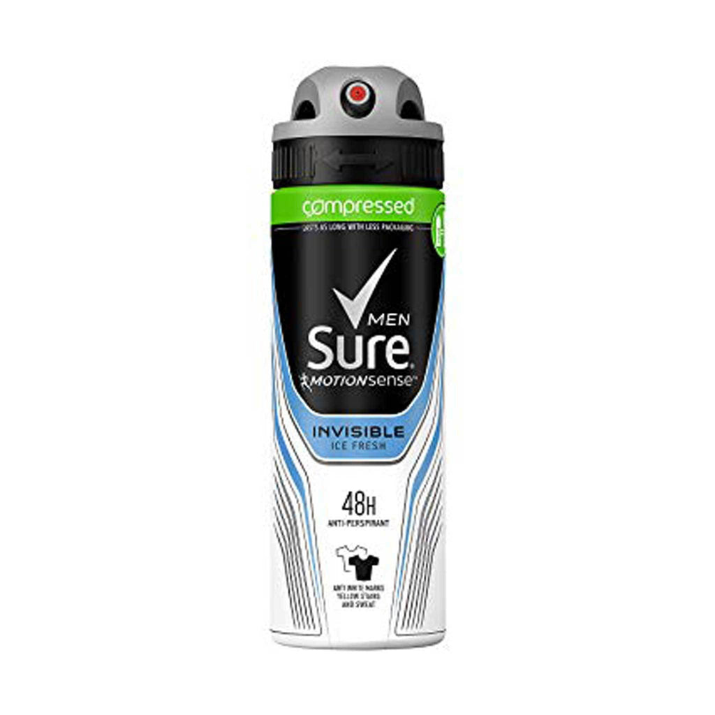 Sure Men Invisible Ice Aerosol Compressed Antiperspirant Deodorant 125ml
