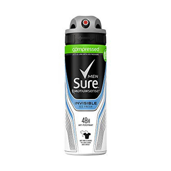 Sure Men Invisible Ice Aerosol Compressed Antiperspirant Deodorant 125ml