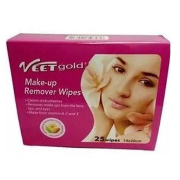 Veet Gold Make Up Remover Wipes - 25 Pieces